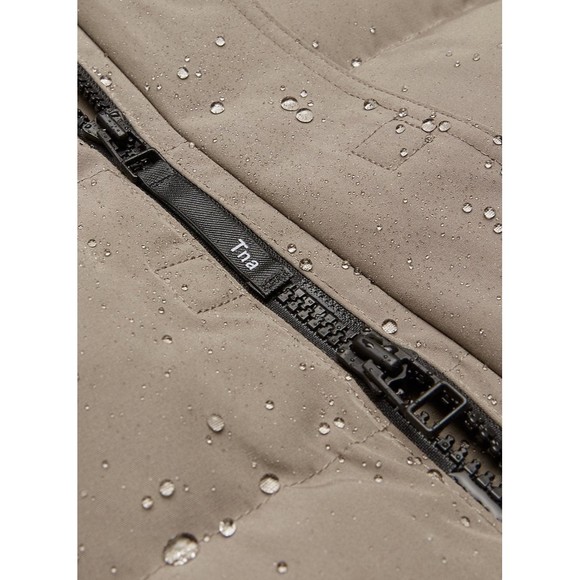 Aritzia Tna The Powder Parka Mid Length Jacket Taupe Goose Down LIKEW NEW SMALL - Picture 9 of 12